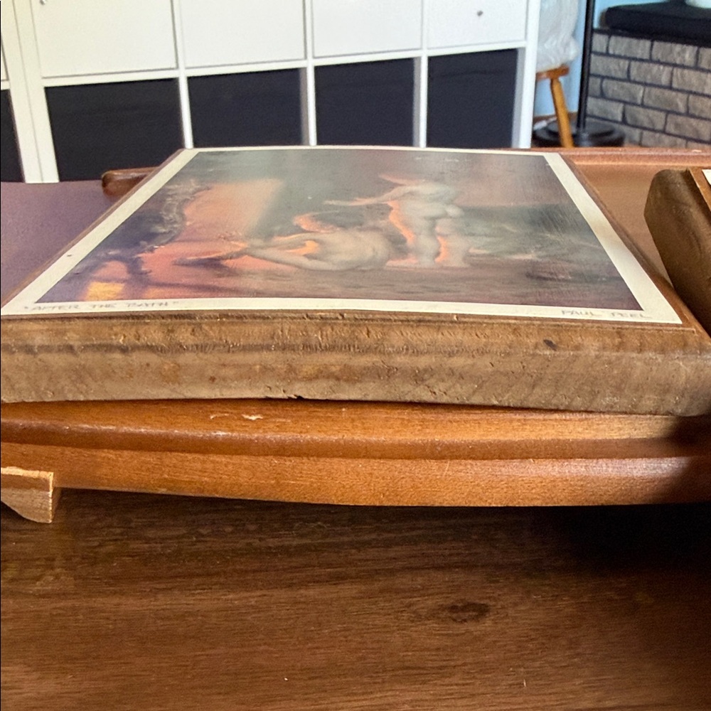 2 Art Prints mounted on board -Paul Peel “After the bath” and “Before the Bath” - Picture 8 of 12